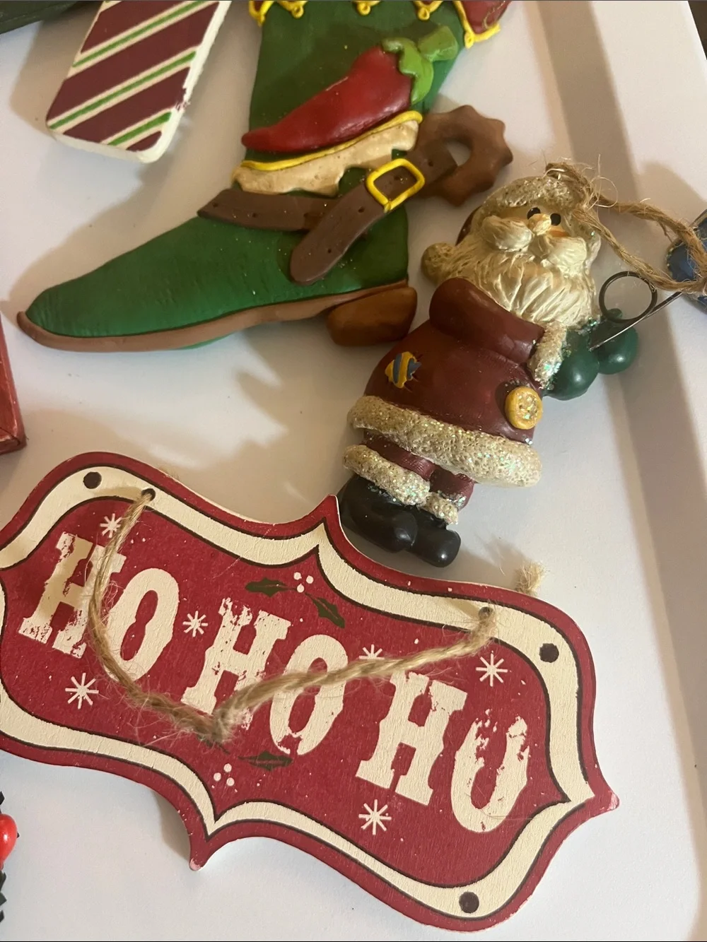 10 pc Rustic Green & Red Holiday Ornament Set - Festive Assortment